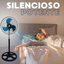 Metal 18 Inch Floor Fan – 3 Speed Adjustable Pedestal Fan for Home & Office – Black Blue - 4 piezas - Ver 7