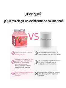 Exfoliante corporal de frutas vegetales de 500 g para limpieza profunda, exfoliación y suavizado de la piel; exfoliante de sales de baño - fresa - Ver 2