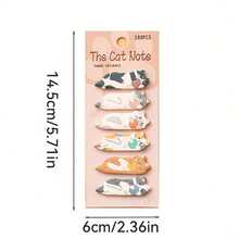 1 Set Of Approx. 180pcs Cute Cartoon Cat Shaped Sticky Notes, Small Memo Pads Suitable For Office, School, Diary - Unique Bookmarks Index Tabs - Multicolor - View 4
