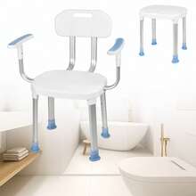 Shower Chair With Backrest And Armrests, Non-Slip, Height-Adjustable Shower Stool, Shower Chair For The Elderly - A - View 8