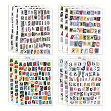 288PCS/4 Sheets Small Vinyl Alphabet Stickers - Colorful Letter Collage Kit With 28 Sheets Self-Adhesive Mini Stickers For Free Word Combining, DIY Card Making & Notebook Decor Creative Journaling - Valentine DIY Stickers, Scrapbook Lettering Kit, - Multicolor - View 7