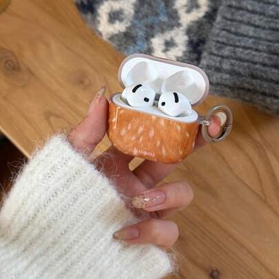 复古毛绒麋鹿迷彩耳机套，带挂环，兼容 Pro 2，可爱保护套，兼容 Apple Pro、3、1/2，简约设计，女士适用