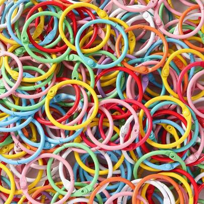 1/5/10pcs Colorful Metal Rings - Provide A Variety Of Vibrant Color Options, Round Key Rings, Suitable For Albums, Stationery, Keys And Other Loose Items - Smooth Surface, Stationery Storage | Multi-Color Office Supplies | Smooth Surface, Suitable For File Organization In Office, School And Home; Index Card Rings, Notebook Rings, Binder Rings, Scrapbook Rings, School Supplies, Back To School Items