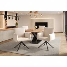 Dining Chairs - Beige + Linen - View 8