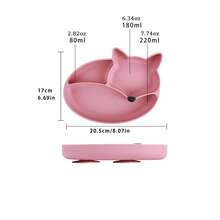 Plato de alimentación para bebé con forma de zorro de silicona personalizado - Multicolor - Ver 4