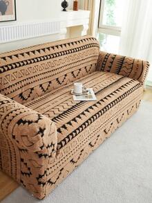 1 Peça Capa de Sofá Prova de Animais de Pelúcia Macia Catiônica, Capa de Sofá de Jacquard de Pelúcia Bordada Boêmia Multicolorida Grossa, Adequada para Sofá de 1/2/3/4 Lugares, Outono/Inverno - Multicolorido - Visão 10