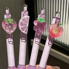 1pc Random Grape Scented Hanging Ballpoint Pen, Cute & Elegant 0.5mm Black Ink Ballpoint Pen, Suitable For Writing And Learning - Multicolor - View 8