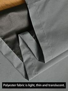 两片装遮光窗帘，带隔热衬里，轻质涤纶面料，顶部穿孔设计，适用于客厅、卧室、厨房、浴室、家居装饰。 - 黑色 - 查看 7