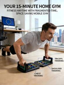 1 Set Multifunctional Pushup Board, Portable Foldable Fitness Equipment With Handles, Suitable For Chest, Abdomen, Arms And Back Exercises, Gym Accessories - Multicolor - View 5