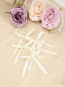 5pcs/10pcs Ribbon Bow Handmade Craft Supplies, Gift Wrapping, Party Decor Bows, Birthday Flower Packaging Satin Ribbon Bows - Matcha Color - View 2