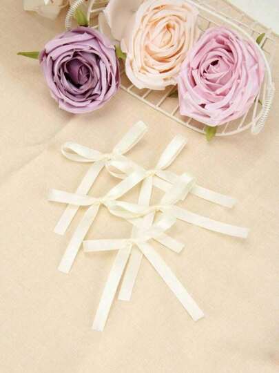 5pcs/10pcs Ribbon Bow Handmade Craft Supplies, Gift Wrapping, Party Decor Bows, Birthday Flower Packaging Satin Ribbon Bows