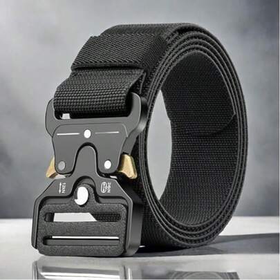 Men's Tactical Belt, Military Nylon Webbing With Quick Release Heavy-Duty Buckle, Perfect For Work Wear