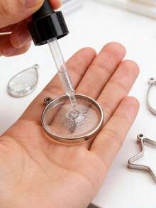 1/5件 304不锈钢PVD镀金心形方形UV树脂硅胶模具耳环底座吊坠连接器珠宝制作 - 彩色 - 查看 2