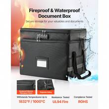 Feuerfeste Dokumentenbox Dokumententasche, 1000 °C wärmeisolierte, wasserfeste Dokumentenaufbewahrungsbox mit Schloss, tragbare & zweilagige Aktentasche für Reisepässe wichtige Dokumente - Tragbare und zweilagige Aktentasche - Übersicht 2