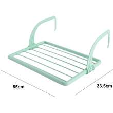 COSHANO Tendedero para balcón, radiador, terraza 3 Metros de tendido, Plegable de Resina Soporte para Tender Ropa (Verde Agua) - Verde - Ver 4