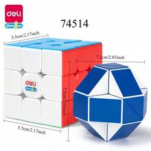 DELI 74514 Set Kubus Rubik dan Penggaris, Bahan ABS, Sudut Bulat untuk Mencegah Goresan, Keseruan Tanpa Batas untuk Interaksi Orang Tua-Anak, Set Mainan Edukatif Ramah Pemula untuk Anak Laki-laki dan Perempuan - MultiWarna - View 4