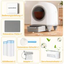 DEVOKO Self-Cleaning Cat Litter Box XXL 100L, Automatic Cat Litter Box With Waste Bags, App Controlled Electric Cat Litter Box - White - View 9