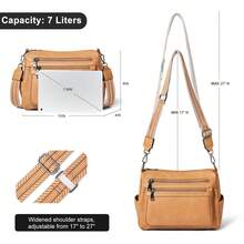 Bluome Shoulder Bag For Women – Handbag For Women Medium Size Vegan Leather Crossbody Bag Adjustable Shoulder Strap Tote Bag - 駝色 - 查看 3