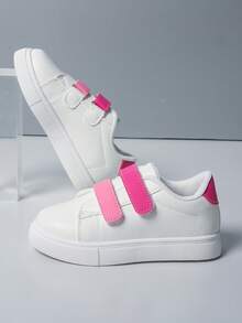 Giày thể thao mới mùa xuân/thu cho trẻ em, giày thể thao casual có quai kép và khóa dán bằng da. - trắng - Xem 4