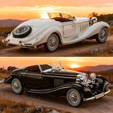 [Đồ chơi xe hơi sưu tầm] Mô hình xe Mercedes-Benz 500K bằng hợp kim mô phỏng - Mô hình xe cổ điển sưu tầm dành cho bé trai, bé gái, quà tặng. - Nhiều màu - Xem 2