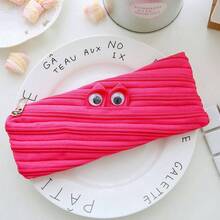 Hộp đựng bút bằng nylon hình quái vật nhỏ dễ thương, tối giản, có khóa kéo, dung tích lớn, họa tiết hoạt hình, túi đựng bút ngộ nghĩnh. - Mảnh duy nhất - Xem 14