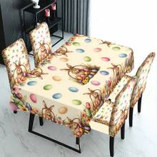 1/4/5/6/7/30pcs Easter Theme Tablecloth, Easter Theme Polyester Fiber Dining Tablecloth, Cute Rabbit & Egg Pattern, Suitable For Restaurant, Cafe And Holiday Decoration, Adding Warm Atmosphere, Suitable For Family Gathering And Seasonal Arrangement, Easter Party Decoration Tablecloth - Multicolor - View 4