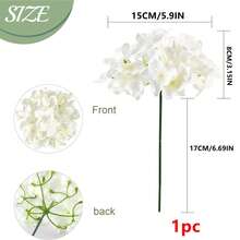 5pcs Faux Silk Hydrangea Flowers, Full Bloom Flower Heads With Stems, Suitable For Wedding Centerpiece Decor, Home Decor, Garden Decor, Room Decor, Spring Decor, Party Decor, Tabletop Decor, Centerpiece, Artificial Flowers, Rama - White - View 6