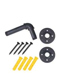 2pcs Pipe Brackets Suitable For 8", 10", 12", 14" Boards, Industrial Pipe Metal Spacer Brackets, Suitable For Home Decor Wall Mounting Brackets - Black - View 9