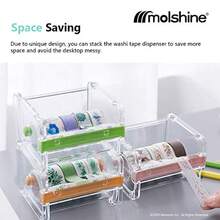 Transparent Visible Desktop Multi Washi Masking Tape DispenserTape Cutter Roll Tape Holder Not Include Masking Tape (Beige) - Beige - View 3
