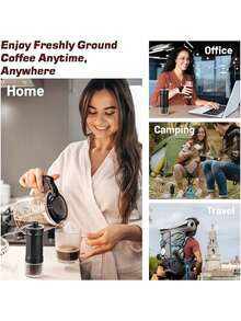 Hand Cranked Coffee Grinder - Adjustable Gear, Ceramic Grinding Head, Extended Stainless Steel Handle, Easy To Clean Glass Powder Compartment. - Multicolor - View 8