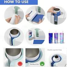 MZSX 3pcs Sublimation Tumblers Wraps Three Thicknesses Compatible Machine Sublimation Print High Temperature Sublimation Tumblers Wrap For  Mug Press For Heat Press Mug Sublimation Machine - As Pic - View 4