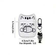 Eat Fish Cat Design Protective Case Compatible With Apple Bluetooth Earphones, Shockproof And Scratch-Resistant Cover Compatible With Apple Bluetooth Wave Earphone Case - Clear - View 14