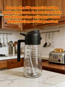 1个400毫升塑料二合一喷油瓶，多功能倾斜喷油器，带刻度，压力式防漏设计，硅胶密封圈防止油溅，适用于橄榄油、食用油、酱油、醋等，厨房烹饪、烘焙、烧烤必备工具，不可放入洗碗机清洗（冬季低温可能会影响喷油效果）。 - 彩色 - 查看 17