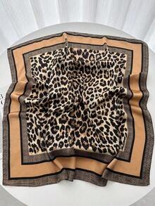1pc Luxury Brand Leopard Print Scarf, Women's Faux Silk Neckerchief, Casual Versatile Decorative Small Scarf - Nhiều màu - Xem 2