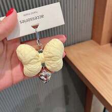 1 Pc Niche Design Sweet 3D Bowknot Heart Pendant, Multi-Use Charm For Car Keychain/Bag/Phone - Màu xanh lá cây, 1 chiếc - Xem 9