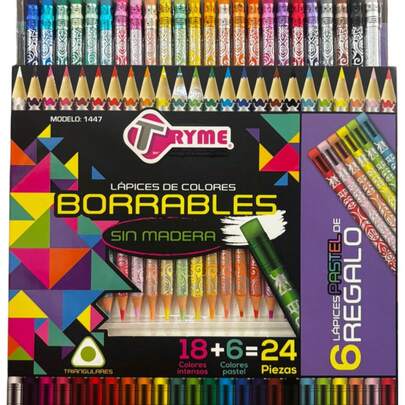 24 Lapices de Colores Borrables Office  School Supplies Writing  Correction Supplies Pencils Colored Pencils Piezas Colores Borrables oficina escuel