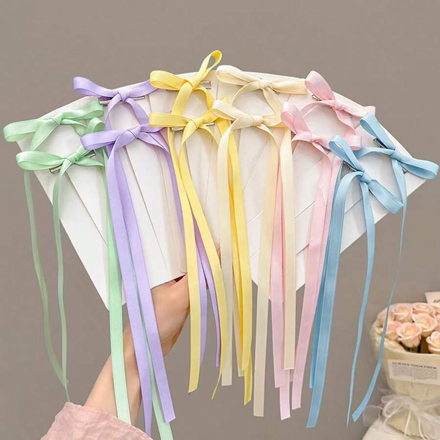 12 chiếc kẹp tóc hình nơ ruy băng cho bé gái, phụ kiện kẹp tóc đuôi ngựa (không kèm thẻ), kẹp càng cua, kẹp tóc cài đầu, phụ kiện đội đầu, ghim cài tóc. - Nhiều màu 12 - Xem 1