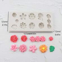 Khuôn silicon hình hoa hồng, đồ trang trí nến hình hoa tự làm. - Trắng - Xem 4