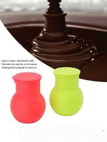 Silicone Chocolate Melter, Microwave Heating And Pouring Candy Butter Heater, Suitable For Mold Heating Sauce, Cream, Silicone Baking Containers, No Electricity Required, Easy To Clean, Suitable For Baking And Cooking, Kitchen Accessories, Baking Tools And Equipment, Cake Baking Accessories, Baking Molds, Chocolate Molds, Food - Multicolor - View 6