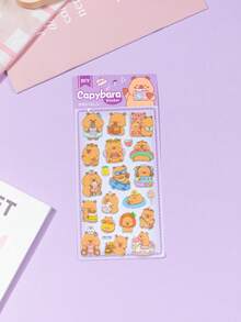 1 pieza Pegatina 3D de resina epoxi con diseño de capibara brillante de dibujos animados, pegatina hecha a mano DIY, pegatina para funda de teléfono DIY, pegatina de memo DIY, pegatina de manualidades DIY, pegatina para diario, pegatina para portátil y cuaderno, accesorio para planificador, accesorio lindo, pegatina decorativa - Multicolor - Ver 7