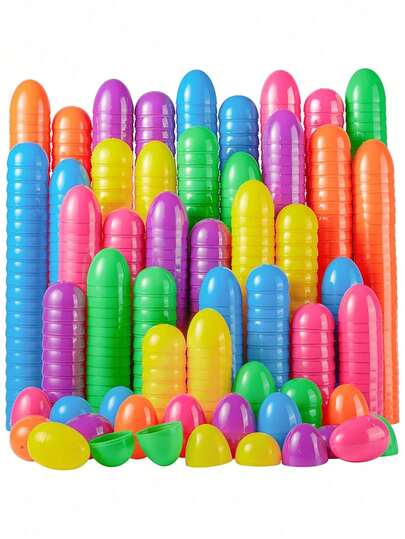 20/50个可重复使用的塑料复活节彩蛋，色彩缤纷，可填充惊喜彩蛋，适用于复活节彩蛋寻宝游戏、DIY手工、派对礼品，颜色随机发货