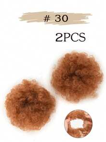 2件装儿童假发发髻合成耐热假发，可爱花苞发髻假发，婴儿假发发髻，儿童接发，发髻。 - 彩色 - 查看 28