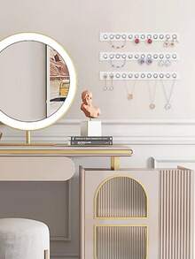 Acrylic Necklace Organizer, Wall-Mounted Organizer With 12 Hooks, Made Of Acrylic, Wall-Mounted Design, Can Hang Necklaces, Jewelry, Bracelets, And Rings, Making It The Perfect Gift For Girls And Ladies. - Multicolor - View 4