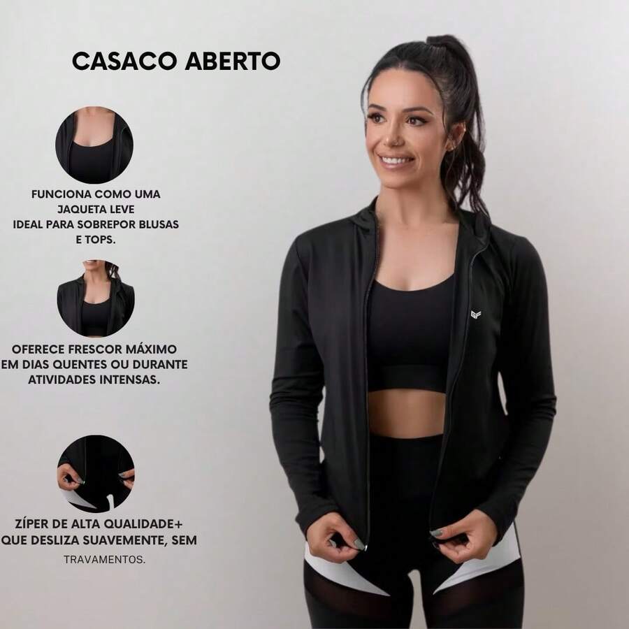 Women's Fitness Jacket For Gym, Sports, Cool Mesh (Dry Fit) - Women's Winter Jacket - Women's Fitness Jacket - 黑色夾克 - 查看 1