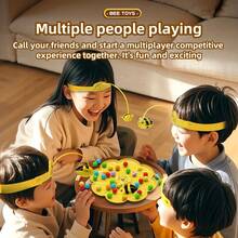 SKYQITIAN This Magnetic Bee Fishing Toy Helps Babies Develop Excellent Concentration Through Bead-Collecting Games. A Fantastic Early Education Tool, Perfect For Family And Friends Gatherings, And Ideal For Parent-Child Interaction! - Four-player Battle - View 1