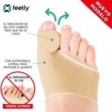 Feetly® Almoaa de Gel tector de uanetes con Manga [2 Pares] Separador de Dedos de Pie de Silicona Calcetín de Compresión para Dedo Gordo  Pie - Tratamiento allux Valgus Férula para Uso Diurno o Nocturno Bunion Cor 2 Pares - ige - 2 pares beige - Ver 2