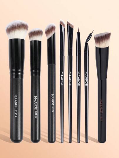 MAANGE 1/3/4/8Pcs Professional Facial Makeup Brush Set,With Facial Triangle Concealer Brush,Concealer Brush,Foundation Make-Up Brush Powder Brush,Blush Brush,Nose Shadow Highlight Brush,Contour Brush,Eye Shadow Brush,Eyebrow Brush,Eyeliner Brush,Makeup Tools With Soft Fiber For Easy To Carrying,Brush For Travel.Gift For Women & Girl