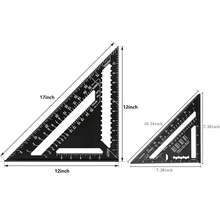 7英寸铝合金三角尺加厚90度角尺木工绘图多功能三角工具精确角度测量 - 黑色 - 查看 4