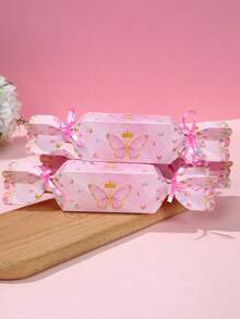 6个粉色蝴蝶造型礼盒，带丝带，蝴蝶主题派对礼盒，糖果盒，小型礼盒，生日礼物包装用品，蝴蝶主题生日派对装饰，婚礼派对回礼袋，婴儿派对装饰，性别揭晓派对装饰，生日派对用品，蝴蝶主题派对装饰，礼品包装盒，生日礼物 - 粉紅色蝴蝶 - 查看 7