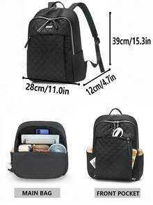 Commuter Backpack | Tribute To All-Weather Travel Aesthetics | Quilted Design * Multi-Functional Storage System | Unlock Absolute Visual Sovereignty For Daily Commute - Multicolor - View 3
